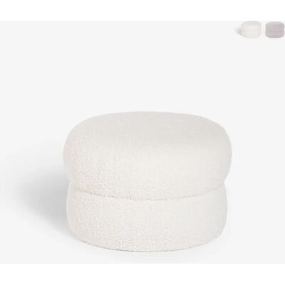 Ahd Blanc Pouf en Teddy Bouclé - Reposapiés & Décor - Publicité Ahd Blanc Pouf en Teddy Bouclé - Reposapiés & Décor - Publicité