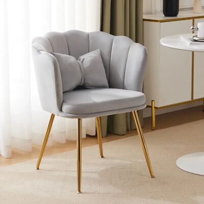 Merax Fauteuil de détente en velours - Gris - Publicité Merax Fauteuil de détente en velours - Gris - Publicité