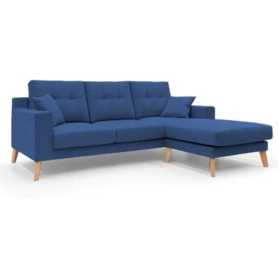 Divani.store Canapé d'angle réversible en tissu imperméable - 237cm Bleu - Publicité Divani.store Canapé d'angle réversible en tissu imperméable - 237cm Bleu - Publicité
