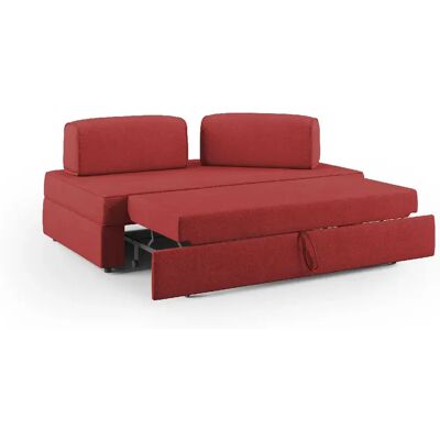 Divani.store Canapé modulable convertible - Rouge - Publicité Divani.store Canapé modulable convertible - Rouge - Publicité
