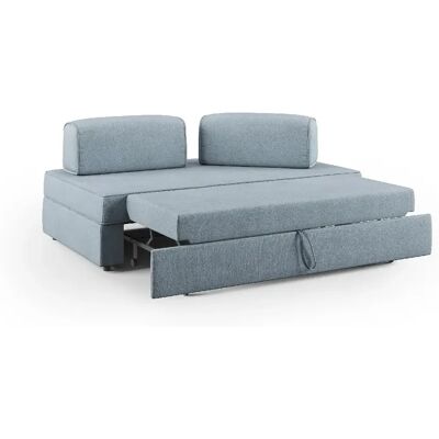 Divani.store Liberty canapé modulable convertible - Bleu gris - Publicité Divani.store Liberty canapé modulable convertible - Bleu gris - Publicité