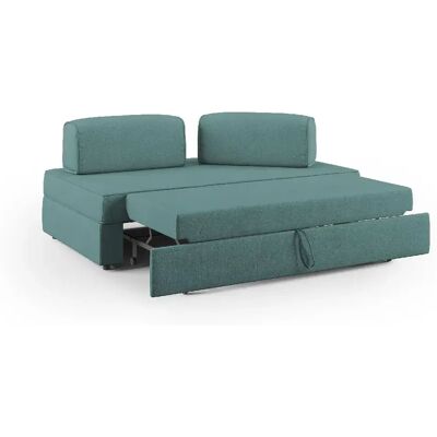 Divani.store Canapé modulable convertible - Bleu canard - Publicité Divani.store Canapé modulable convertible - Bleu canard - Publicité