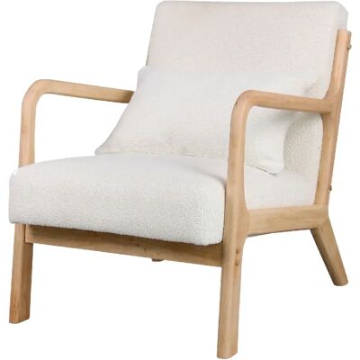 Moloo Fauteuil bois et tissu - Écru - Publicité Moloo Fauteuil bois et tissu - Écru - Publicité