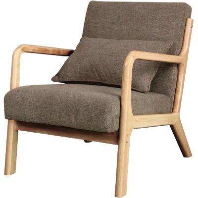 Moloo ZACK-Fauteuil en bois naturel et tissu Trendy Taupe - Publicité Moloo ZACK-Fauteuil en bois naturel et tissu Trendy Taupe - Publicité