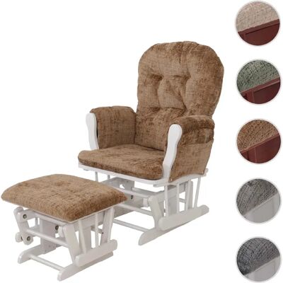 Mendler Fauteuil rocking chair relax - Marron clair - Publicité Mendler Fauteuil rocking chair relax - Marron clair - Publicité