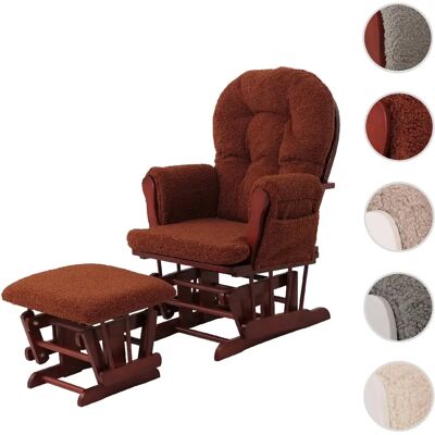 Mendler Fauteuil à bascule bouclé - Marron - Publicité Mendler Fauteuil à bascule bouclé - Marron - Publicité
