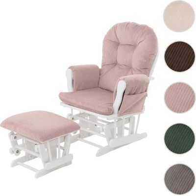 Mendler Fauteuil relax velours - Rose - Publicité Mendler Fauteuil relax velours - Rose - Publicité