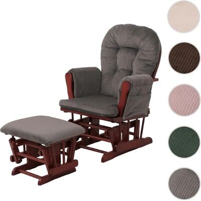 Mendler Fauteuil rocking chair velours - Gris foncé - Publicité Mendler Fauteuil rocking chair velours - Gris foncé - Publicité