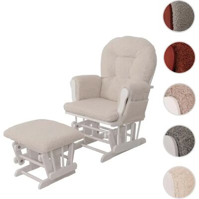 Mendler Fauteuil relax avec repose-pieds - Crème - Publicité Mendler Fauteuil relax avec repose-pieds - Crème - Publicité