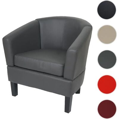 Mendler Fauteuil lounge HWC-O17, fauteuil club, fauteuil cocktail, certifié MVG, similicuir ~ gris - Publicité Mendler Fauteuil lounge HWC-O17, fauteuil club, fauteuil cocktail, certifié MVG, similicuir ~ gris - Publicité
