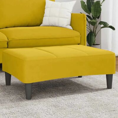 vidaXL Repose-pied jaune 77x55x31 cm velours - Publicité vidaXL Repose-pied jaune 77x55x31 cm velours - Publicité