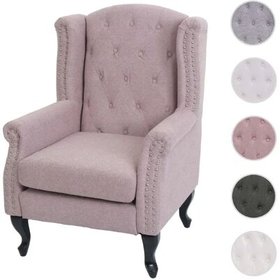 Mendler Fauteuil club Chesterfield - Rose poudre - Publicité Mendler Fauteuil club Chesterfield - Rose poudre - Publicité