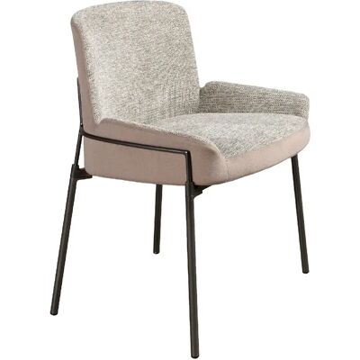 Angel Cerda Chaise en tissu gris et velours marron - Publicité Angel Cerda Chaise en tissu gris et velours marron - Publicité