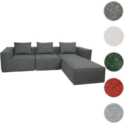 Mendler Canapé en L HWC-O54, canapé lounge avec ottomane, modulable à droite/gauche, tissu/textile 63x270x190cm ~ gris foncé - Publicité Mendler Canapé en L HWC-O54, canapé lounge avec ottomane, modulable à droite/gauche, tissu/textile 63x270x190cm ~ gris foncé - Publicité