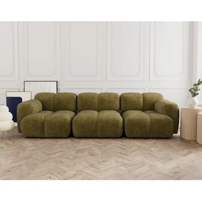 Lisa design Canapé modulable Grace 3 places - Olive - Publicité Lisa design Canapé modulable Grace 3 places - Olive - Publicité