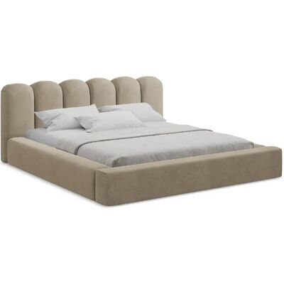 Makamii Pouf Lani en tissu bouclette - Beige - Publicité Makamii Pouf Lani en tissu bouclette - Beige - Publicité