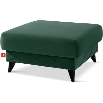 Konsimo Pouf Gustavo velours - Vert foncé - Publicité Konsimo Pouf Gustavo velours - Vert foncé - Publicité