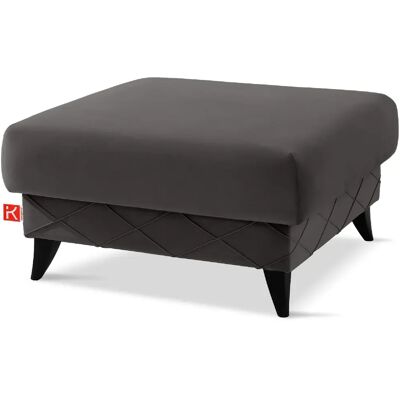 Konsimo Pouf Gustavo III en velours - Anthracite - Publicité Konsimo Pouf Gustavo III en velours - Anthracite - Publicité