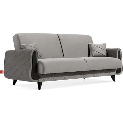 Konsimo Canapé droit 3 places - Gris clair - Publicité Konsimo Canapé droit 3 places - Gris clair - Publicité