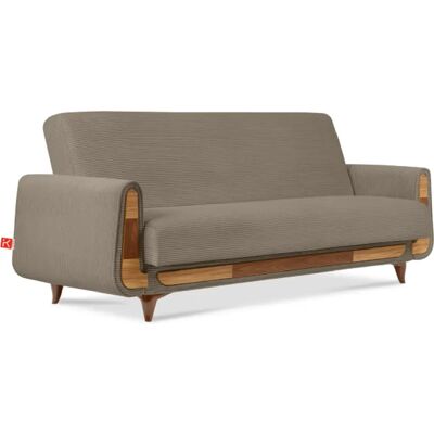Konsimo Canapé convertible droit Gustavo 3 places - Beige - Publicité Konsimo Canapé convertible droit Gustavo 3 places - Beige - Publicité