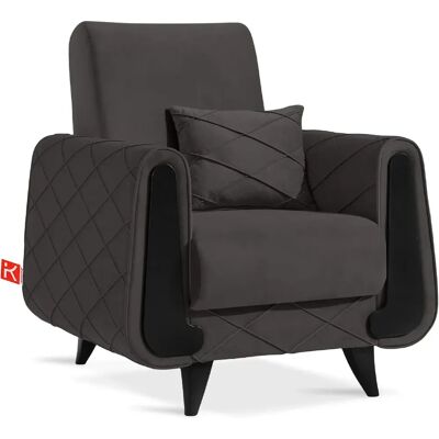 Konsimo Fauteuil Gustavo III - Anthracite - Publicité Konsimo Fauteuil Gustavo III - Anthracite - Publicité
