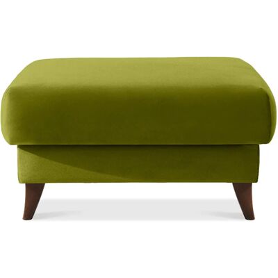 Konsimo Pouf scandinave velours - Olive - Publicité Konsimo Pouf scandinave velours - Olive - Publicité