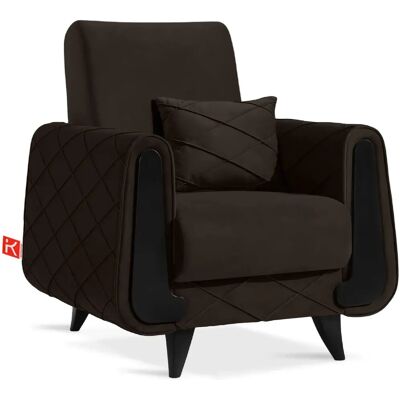 Konsimo Fauteuil Gustavo - Marron - Publicité Konsimo Fauteuil Gustavo - Marron - Publicité