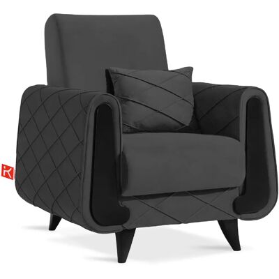 Konsimo Fauteuil Gustavo III - Graphite - Publicité Konsimo Fauteuil Gustavo III - Graphite - Publicité