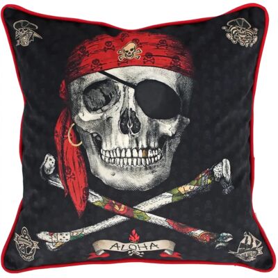 Linnea Housse de coussin TÊTE DE MORT Pirate corsair - Publicité Linnea Housse de coussin TÊTE DE MORT Pirate corsair - Publicité