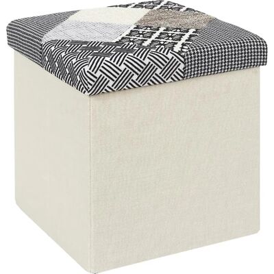 Linnea Pouf-coffre décoratif - Beige - Publicité Linnea Pouf-coffre décoratif - Beige - Publicité