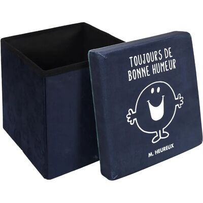 Linnea Pouf de rangement pliable - Bleu - Publicité Linnea Pouf de rangement pliable - Bleu - Publicité
