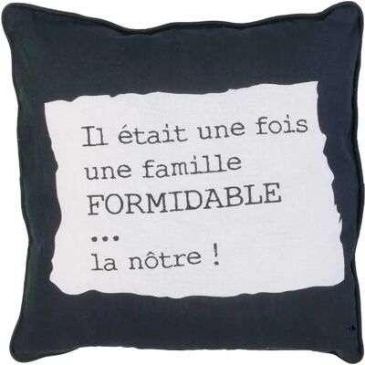 Linnea Coussin EN FAMILLE Noir/Blanc Une famille formidable - Publicité Linnea Coussin EN FAMILLE Noir/Blanc Une famille formidable - Publicité