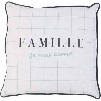 Linnea Coussin EN FAMILLE Noir/Blanc Je vous aime - Publicité Linnea Coussin EN FAMILLE Noir/Blanc Je vous aime - Publicité