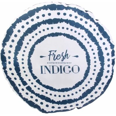 Linnea Coussin rond extérieur FRESH Indigo - Publicité Linnea Coussin rond extérieur FRESH Indigo - Publicité