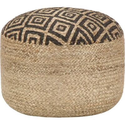 DECOSHOP26 - DEC030009 - Noir - Jute - Ottoman - Publicité DECOSHOP26 - DEC030009 - Noir - Jute - Ottoman - Publicité