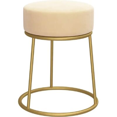 DÉCOSHOP - DEC026367 - Velours abricot - Métal doré - Tabouret - Publicité DÉCOSHOP - DEC026367 - Velours abricot - Métal doré - Tabouret - Publicité