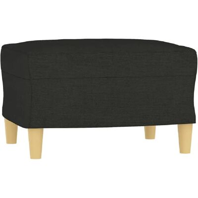 Decoshop26 Tabouret repose-pieds tissu - Noir - Publicité Decoshop26 Tabouret repose-pieds tissu - Noir - Publicité