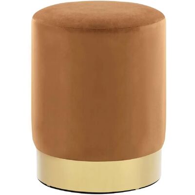 Decoshop26 Pouf tabouret velours - Marron - Publicité Decoshop26 Pouf tabouret velours - Marron - Publicité