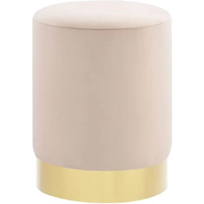 Decoshop26 Tabouret pouf velours - Abricot - Publicité Decoshop26 Tabouret pouf velours - Abricot - Publicité