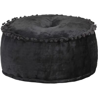 Decoshop26 Pouf rond velours - Anthracite - Publicité Decoshop26 Pouf rond velours - Anthracite - Publicité