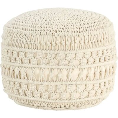 Decoshop26 Pouf tabouret repose-pied fait cordes tressées à la main 45 x 30 cm coton beige DEC029982 - Publicité Decoshop26 Pouf tabouret repose-pied fait cordes tressées à la main 45 x 30 cm coton beige DEC029982 - Publicité