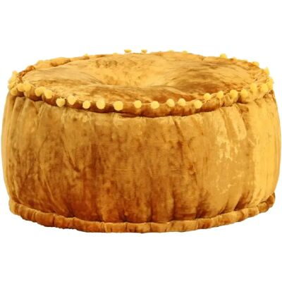 Decoshop26 Pouf rond velours - moutarde - Publicité Decoshop26 Pouf rond velours - moutarde - Publicité