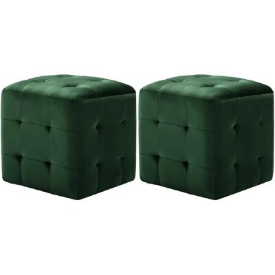 DECOSHOP26 - DEC029943 - Vert - Velours - Ottoman - Publicité DECOSHOP26 - DEC029943 - Vert - Velours - Ottoman - Publicité