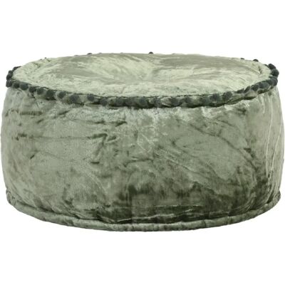 Decoshop26 Pouf rond en velours - Vert - Publicité Decoshop26 Pouf rond en velours - Vert - Publicité