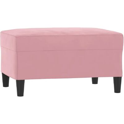 Decoshop26 Tabouret repose-pieds velours - Rose - Publicité Decoshop26 Tabouret repose-pieds velours - Rose - Publicité