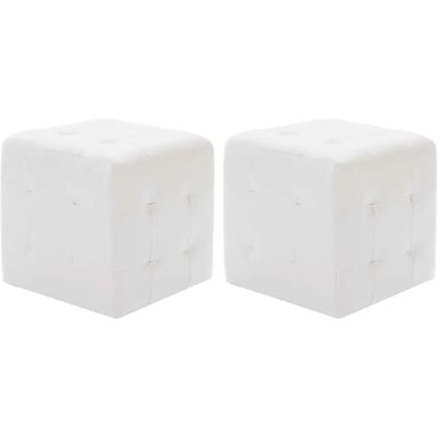 DECOSHOP26 DEC030039 - Blanc - 30x30x30 cm - Pouf set - Publicité DECOSHOP26 DEC030039 - Blanc - 30x30x30 cm - Pouf set - Publicité