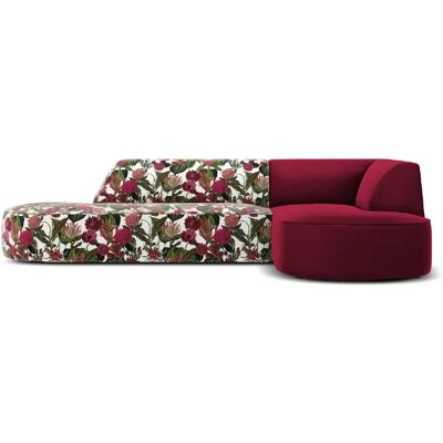 CXL by Christian Lacroix Canapé d'angle droit "Charles" 4 places en velours motif de rose de jardin,rouge - Publicité CXL by Christian Lacroix Canapé d'angle droit "Charles" 4 places en velours motif de rose de jardin,rouge - Publicité