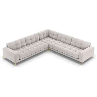 Cosmopolitan Design Canapé d'angle symétrique "Bali" 6 places en velours argent - Publicité Cosmopolitan Design Canapé d'angle symétrique "Bali" 6 places en velours argent - Publicité