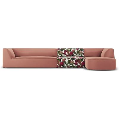CXL by Christian Lacroix Canapé d'angle droit "Charles" 5 places en velours motif de rose de jardin,rose - Publicité CXL by Christian Lacroix Canapé d'angle droit "Charles" 5 places en velours motif de rose de jardin,rose - Publicité