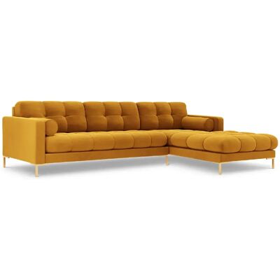 Cosmopolitan Design Canapé d'angle droit "Bali" 5 places en velours jaune - Publicité Cosmopolitan Design Canapé d'angle droit "Bali" 5 places en velours jaune - Publicité
